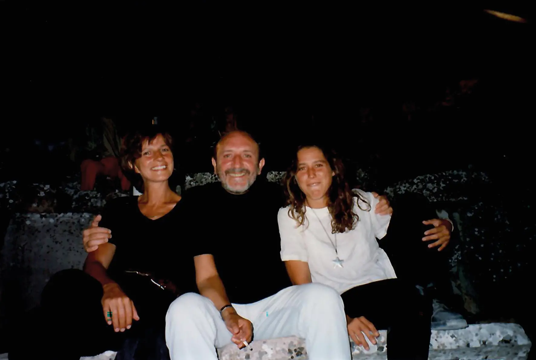 Galimberti con la moglie Tatjana e la figlia Katja in Grecia nel 1998