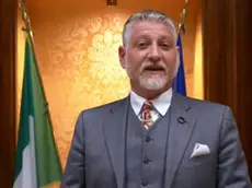 Un frame del video con il messaggio del ministro Giuli