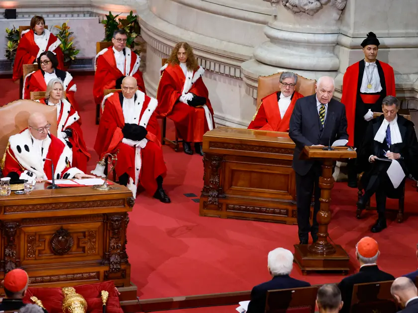 Il ministro della Giustizia Carlo Nordio durante la cerimonia d'inaugurazione dell'anno giudiziario della Corte Suprema di Cassazione