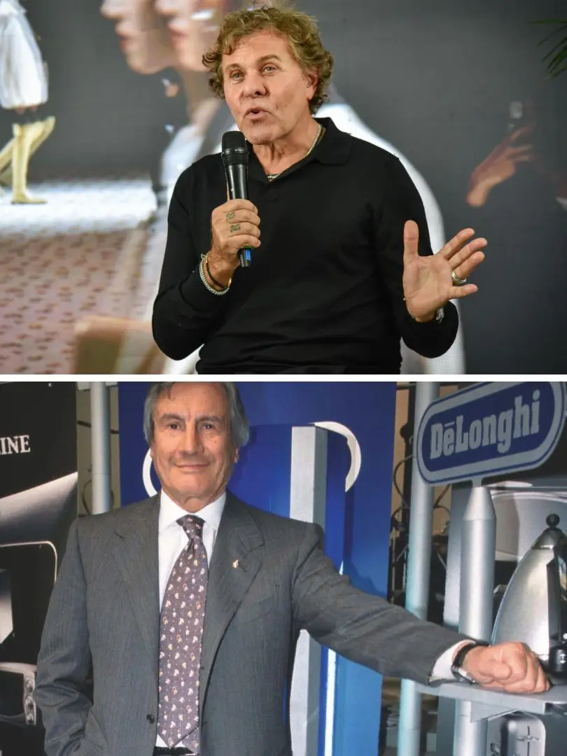 A sinistra, in alto Leonardo Maria Del Vecchio, in basso Luca Ferrari. A destra, in alto Renzo Rosso e in basso Giuseppe De Longhi