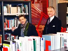 Il presidente della Biennale Pierangelo Buttafuoco e il ministro della Cultura Alessandro Giuli a margine di un evento della Biennale 2024