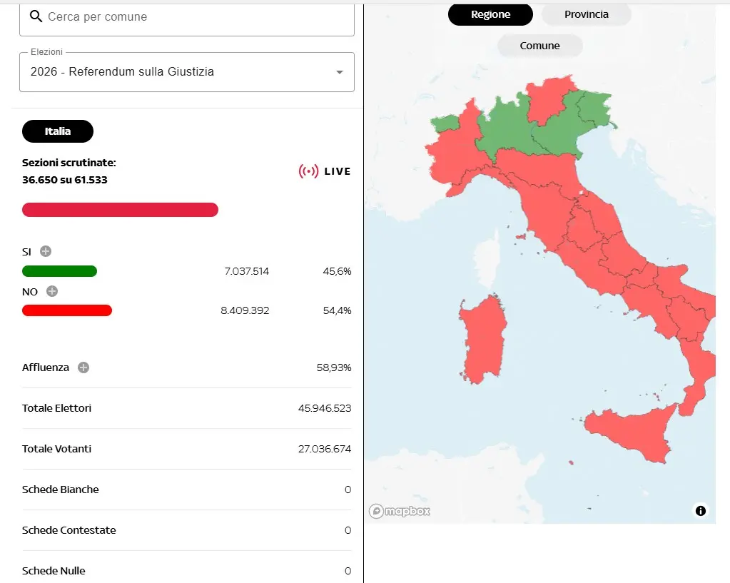 La mappa di come hanno votato le Regioni secondo SkyTg24