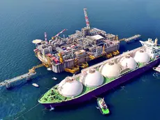 Il rigassificatore al largo delle coste del Polesine