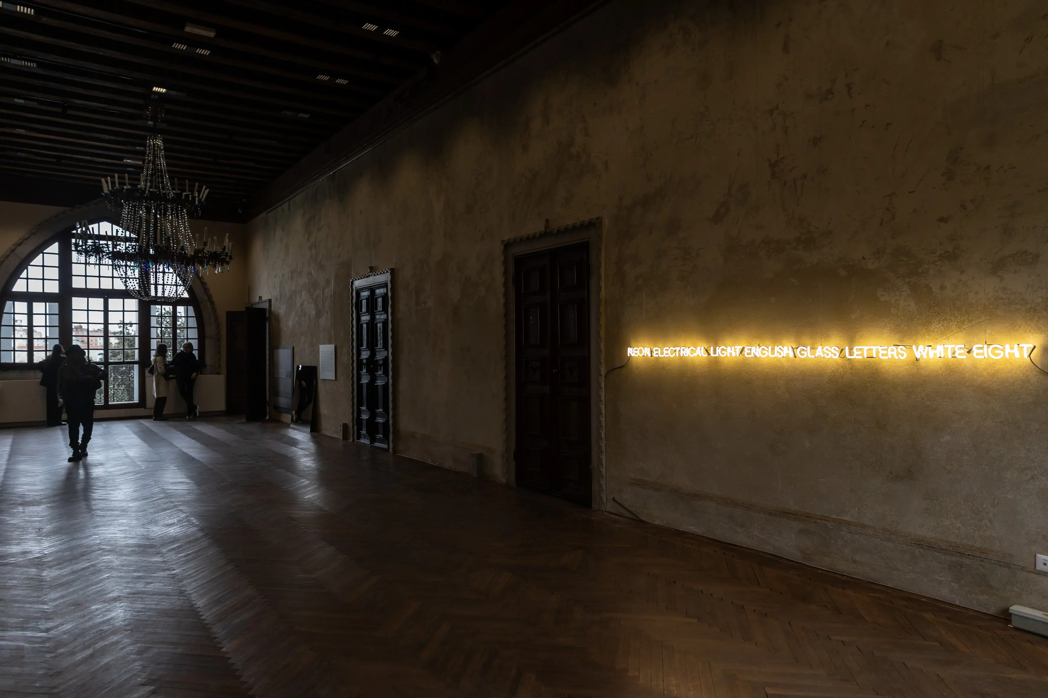 L'allestimento della mostra di Joseph Kosuth alla Casa dei Tre Oci alla Giudecca (foto Interpress/Marta Buso)