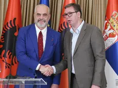 Da sinistra Edi Rama con Aleksandar Vučić (foto Srpskainfo.com)