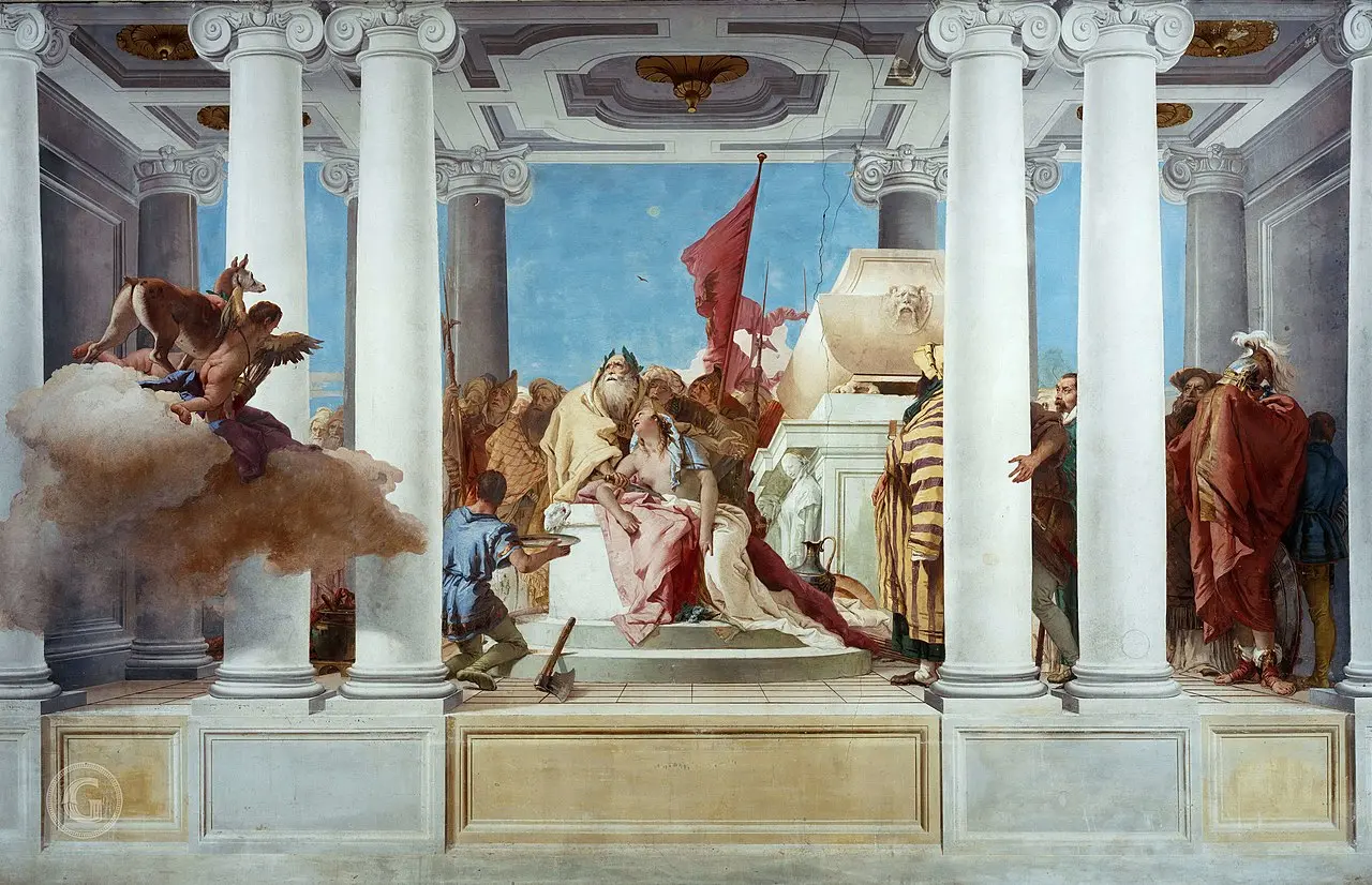 Un affresco di Tiepolo nella Villa Valmarana