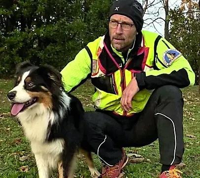 Lamù, 11 anni, Australian Shepherd femmina con il suo conduttore Andrea Leban