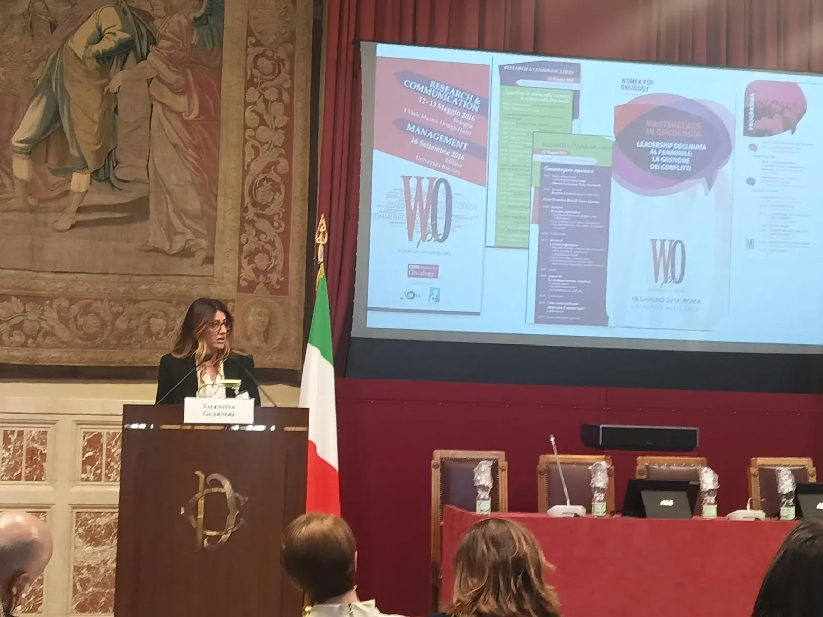 Valentina Guarneri all'ultimo evento di Women for Oncology Italy a Montecitorio