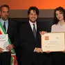 Martina Faccio con il sindaco Conte e il presidente della regione Stefani