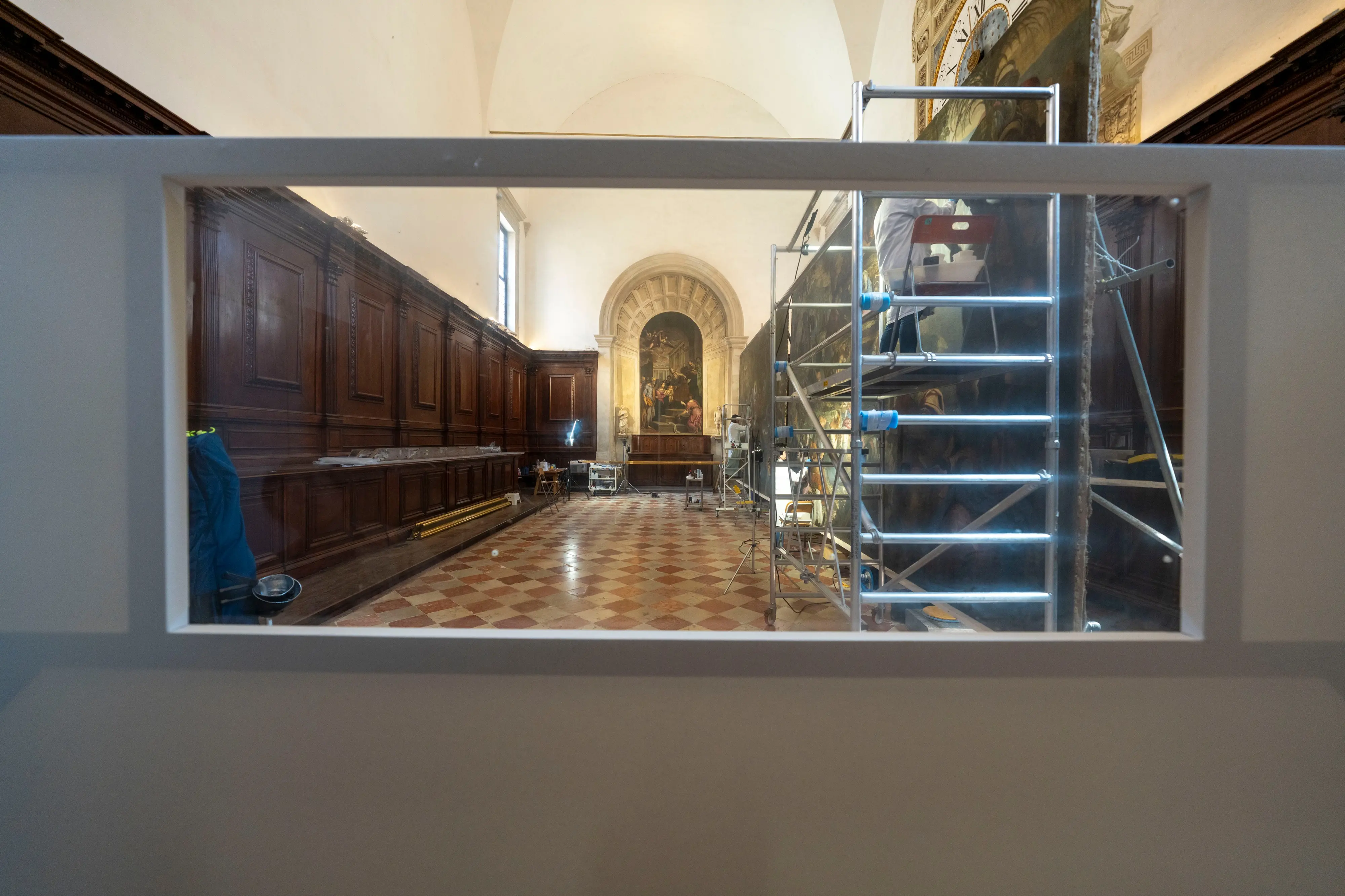 Il cantiere didatico nella sacrestia della basilica