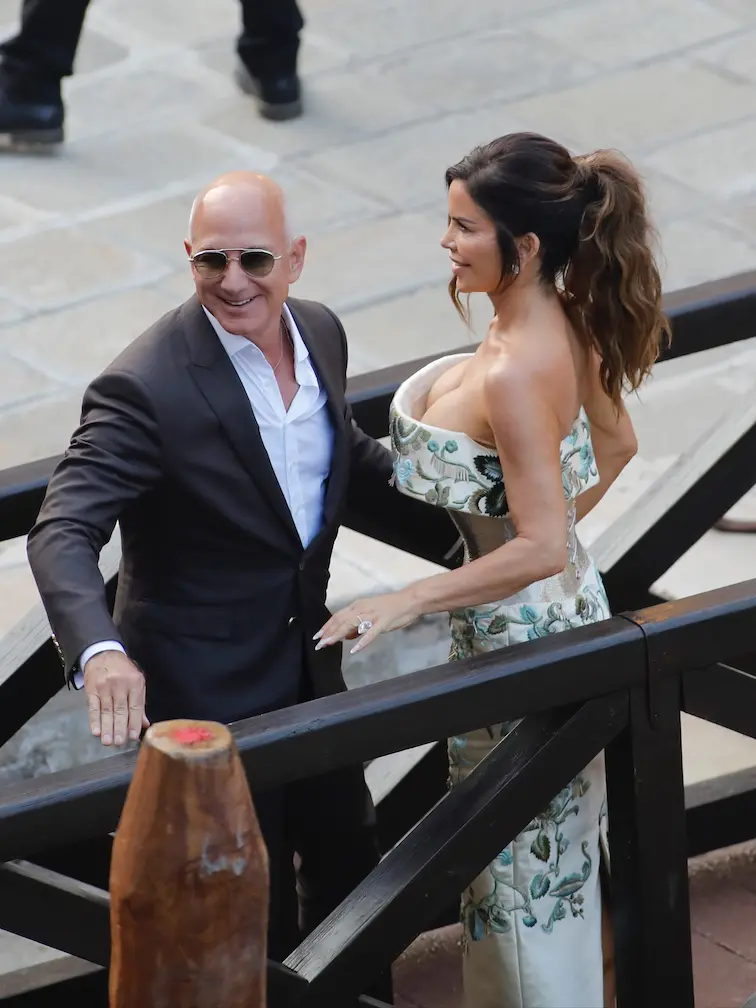 Jeff Bezos e Lauren Sanchez in occasione del loro matrimonio a Venezia