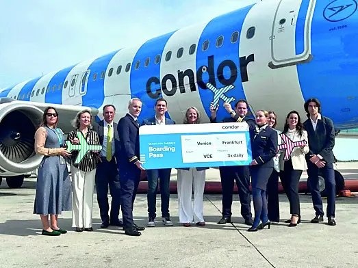 L'inaugurazione del nuovo collegamento della compagnia Condor da Venezia a Francoforte