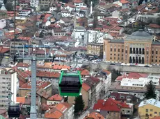Una panoramica della città di Sarajevo vista dal monte Trebevic