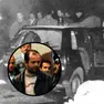 Nel tondo Alberto Savi, nella foto grande un'immagine d'archivio (1991) del luogo dell'attentato al Pilastro a Bologna dove persero la vita tre carabinieri
