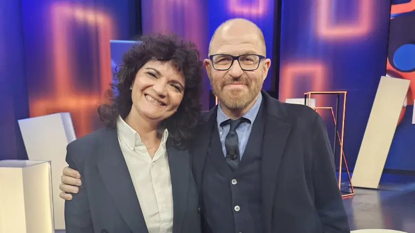 Emilia Laugelli con Massimo Gramellini che ha raccontato la sua storia nella buonanotte di "In altre parole" in onda su La7
