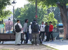 Migranti in piazza Libertà a Trieste (Lasorte)