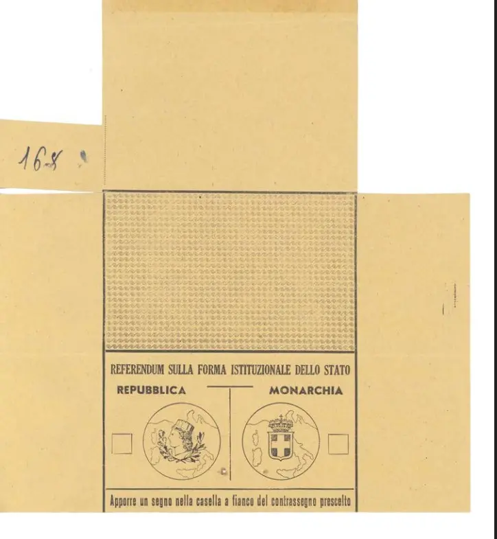 La scheda elettorale del 2 giugno 1946 (dal sito della Camera dei Deputati)