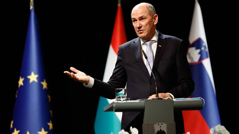 Il premier sloveno Janez Janša (foto Agf)