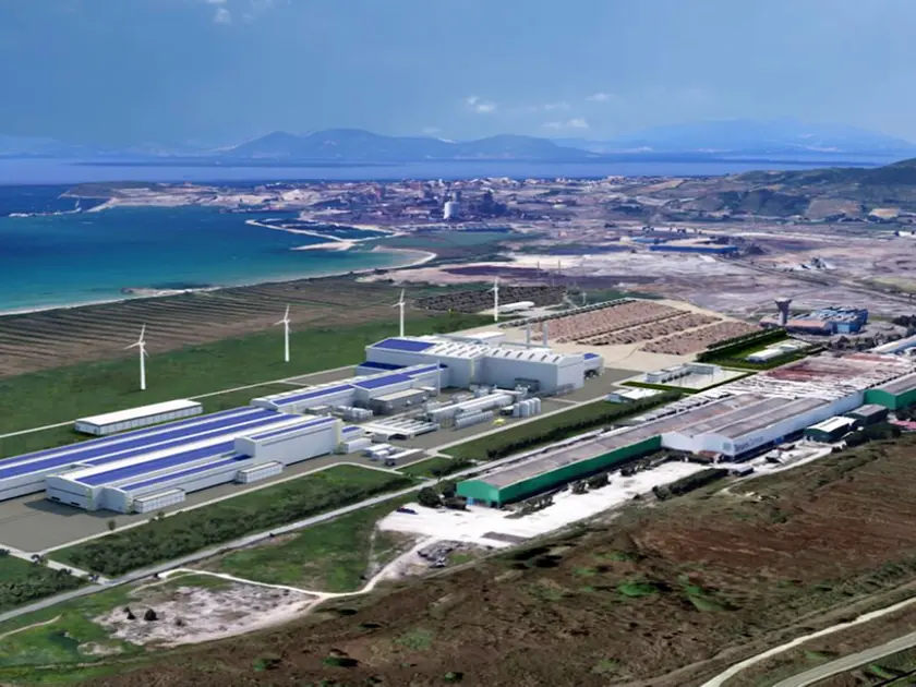 Il rendering dell'acciaieria green di Piombino