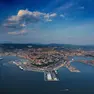 Una vedita aerea del porto di Trieste