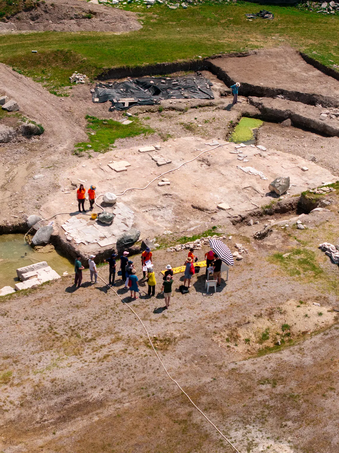 Un'immagine degli scavi di Aquileia dall'alto