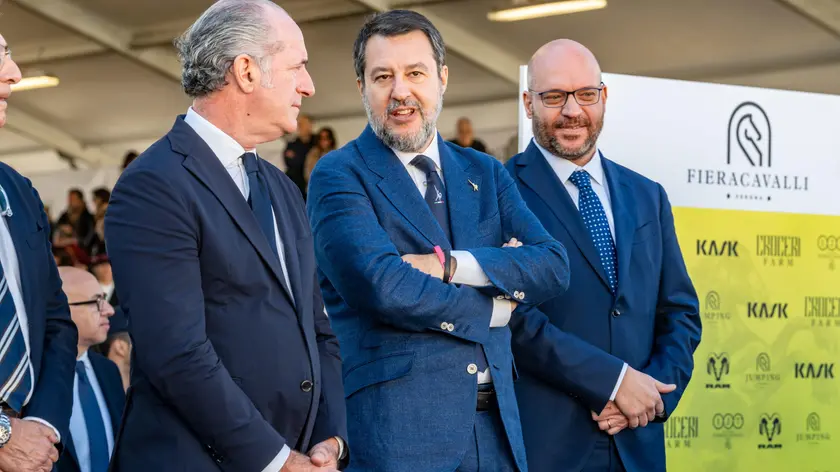 Fontana, Salvini e Zaia a Fieracavalli, Verona