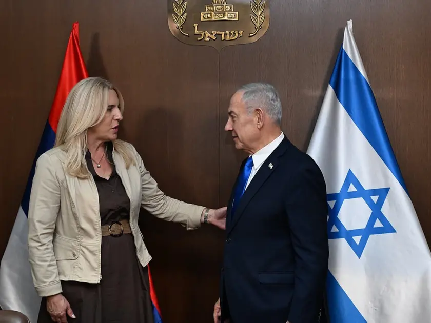 Željka Cvijanović, componente serba della presidenza di BiH, e il premier Netanyahu