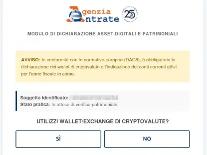 Uno dei finti messaggi dell'agenzia delle entrate