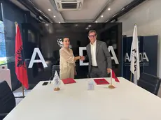 Il presidente di Finest, Luca Di Benedetto, e la Executive Director di Aida, Laura Plaku Saro