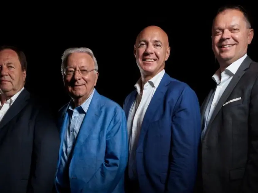 Da sinistra Gianfranco Masello, Federico Faggin, Marco Greggio e Andrea Camporese