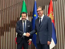 Matteo Salvini assieme a Aleksandar Vučić