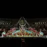 Il palco dell'Arena di Verona durante una rappresentazione di "Aida"