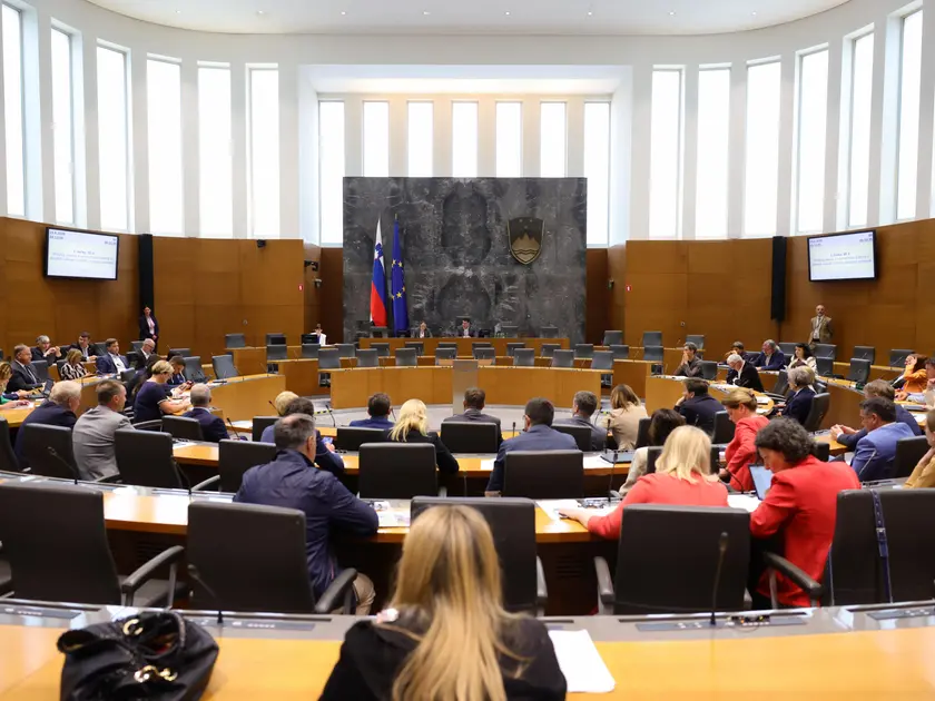 Una seduta plenaria del Parlamento sloveno a Lubiana