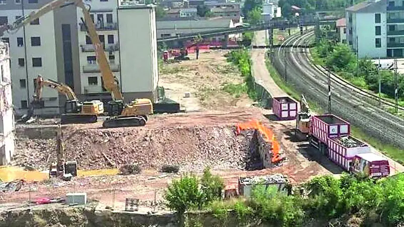 Un cantiere Tav vicino alla linea ferroviaria a Vicenza