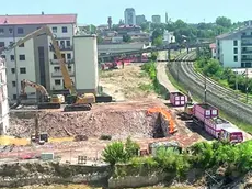 Un cantiere Tav vicino alla linea ferroviaria a Vicenza
