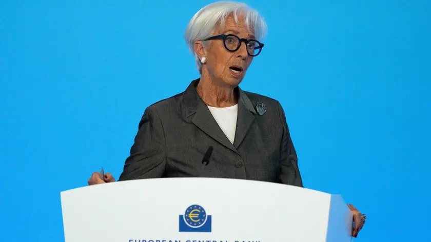 Christine Lagarde, governatrice della Banca Centrale Europea in conferenza stampa