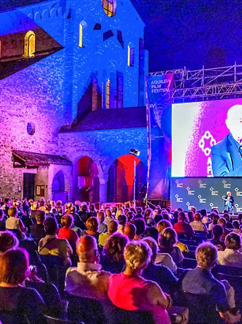Il pubblico all’Aquileia Film Festival nella serata con Paolo Mieli