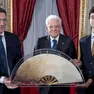 l presidente della Repubblica Sergio Mattarella alla consegna del Ventaglio al Quirinale