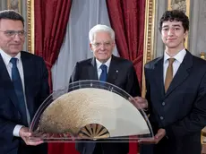 l presidente della Repubblica Sergio Mattarella alla consegna del Ventaglio al Quirinale