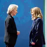 Ursula von der Leyen e Giorgia Meloni (foto Agf)