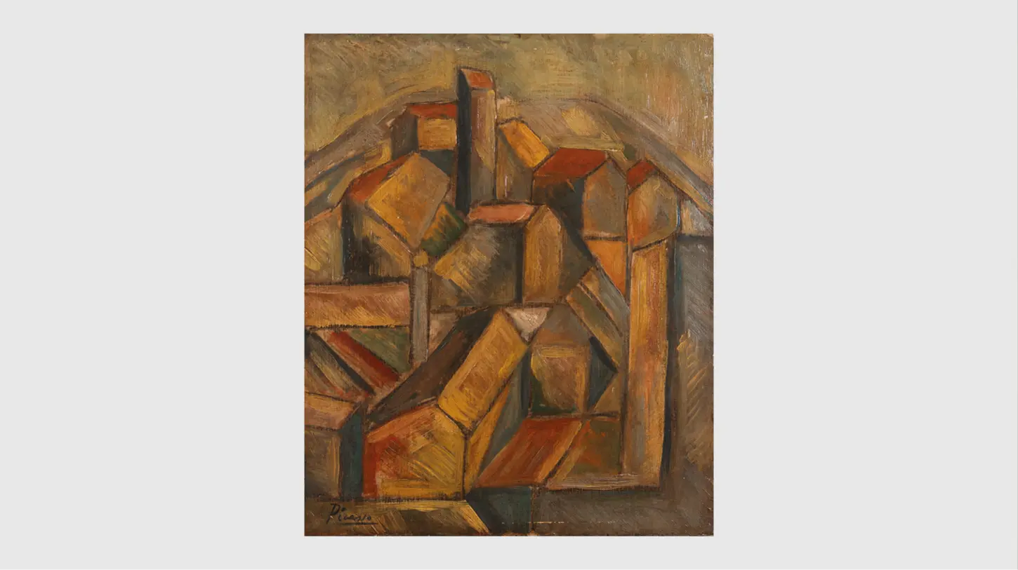 Pablo PICASSO: Tetti di Barcellona (1909, Olio su tavola, 55 x 62 cm), Lussemburgo collezione privata