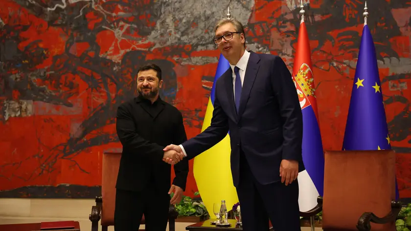 Zelensky con Vučić a Belgrado pochi giorni fa