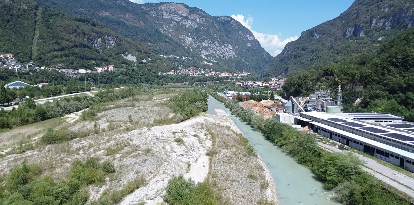 La secca del Piave nei pressi di Longarone, Belluno