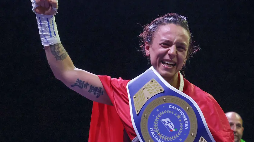 Sara Lombardi con la cintura tricolore Foto Lasorte