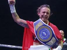 Sara Lombardi con la cintura tricolore Foto Lasorte