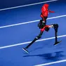 epa13184821 A humanoid robot runs during a 100m event at the 2026 World Humanoid Robot Games in the National Speed Skating Oval in Beijing, China, 22 August 2026. The 2026 World Humanoid Robot Games are being held in Beijing until 26 August. EPA/WU HAO