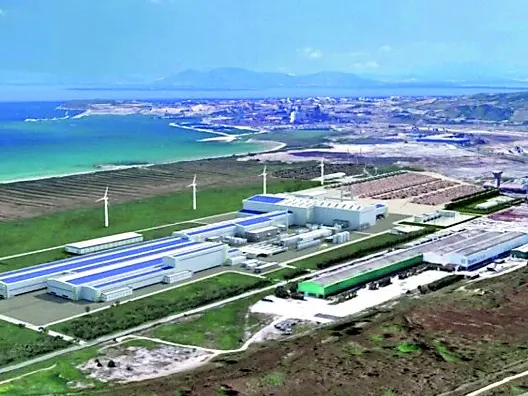 Il rendering dell'acciaieria green che sarà realizzata a Piombino dal consorzio Metinvest Adria