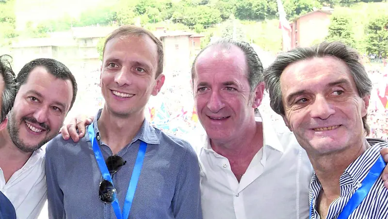 Matteo Salvini, Massimiliano Fedriga, Luca Zaia e Attilio Fontana