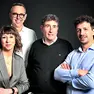 Federica, Daniele e Luca Querinuzzi con Dino Boscariol guidano oggi l'azienda friulana Compass