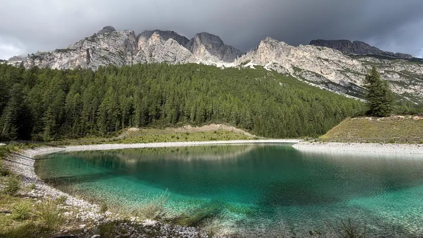 Il bacino di innevamento in Po’ Drusciè a Cortina